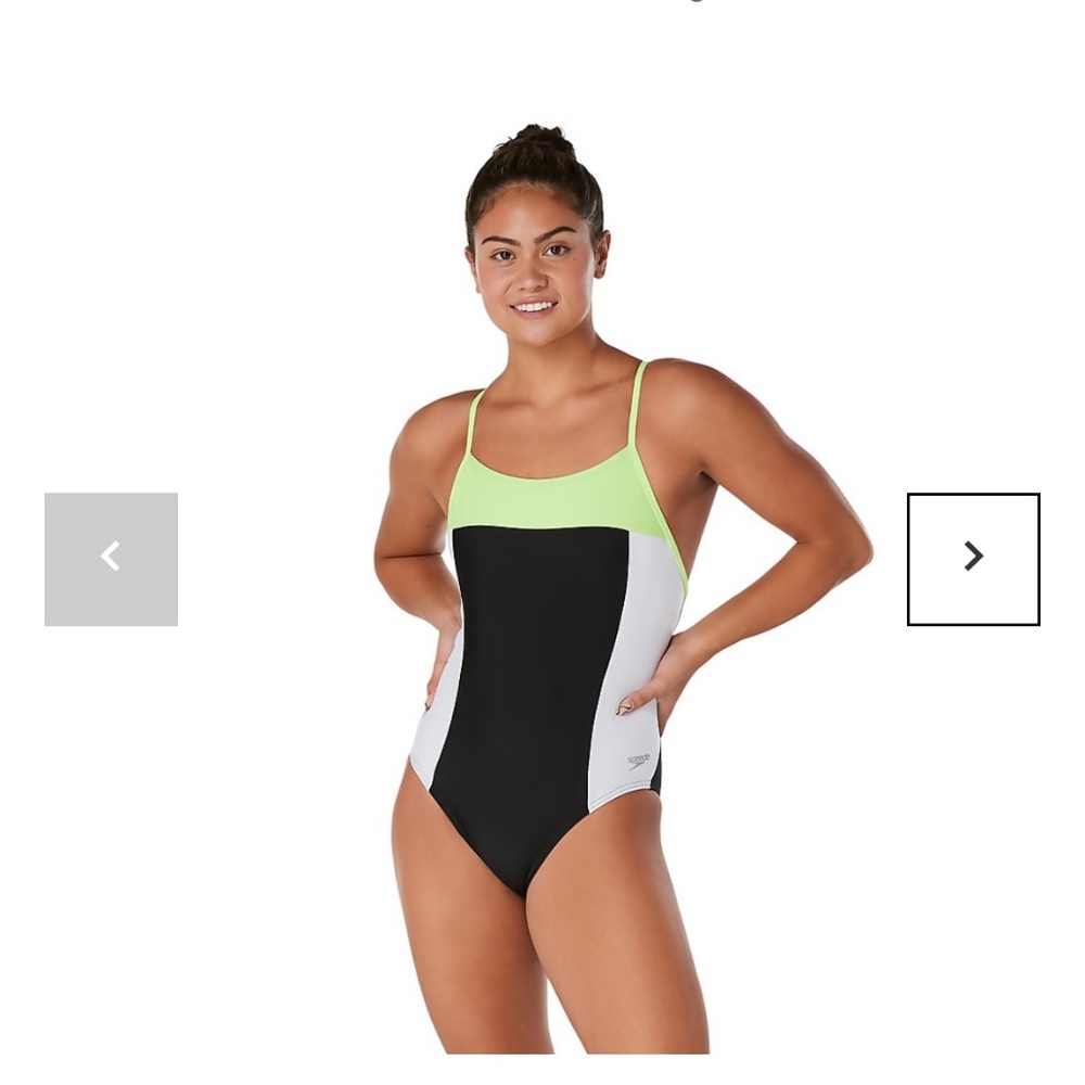 Speedo swimsuit Women's Colorblock Relay Back with Shelf Bra One Piece Black